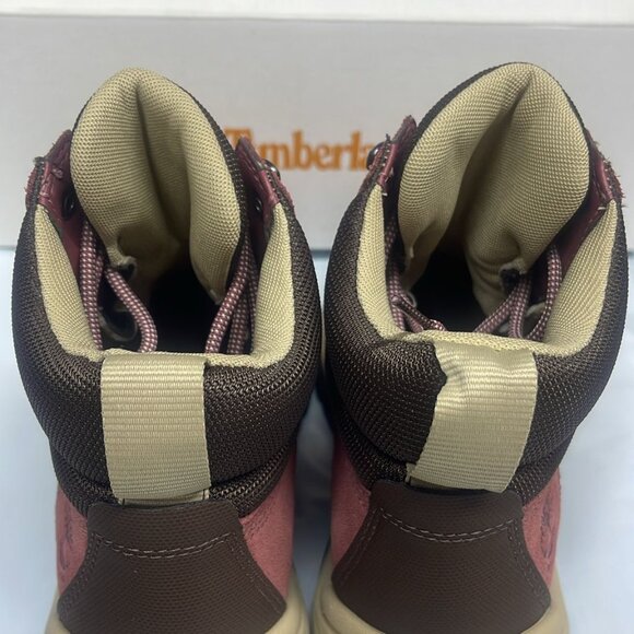 TIMBERLAND WOMEN'S WHITE LEDGE MID LC WATERPROOF BOOT HK MD RED SUEDE A2KNT-ET0 - Picture 3 of 8